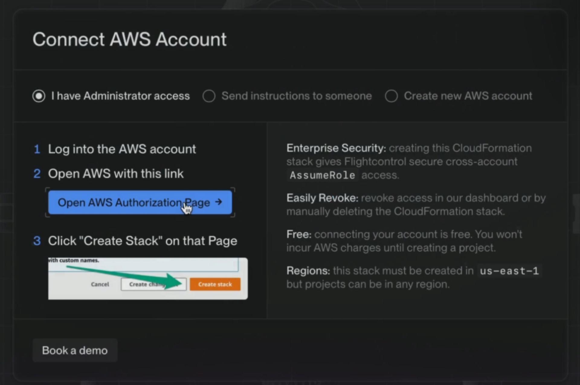 AWS setup in Flightcontrol